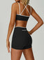 Black Cross Back Short Set