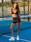 Dark Blue Grey Deep V Short Set