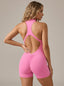 Bright Pink Half Zip Jumpsuit