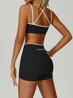Black Cross Back Short Set