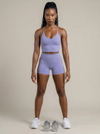Nightfall Purple Cross Back Short Set