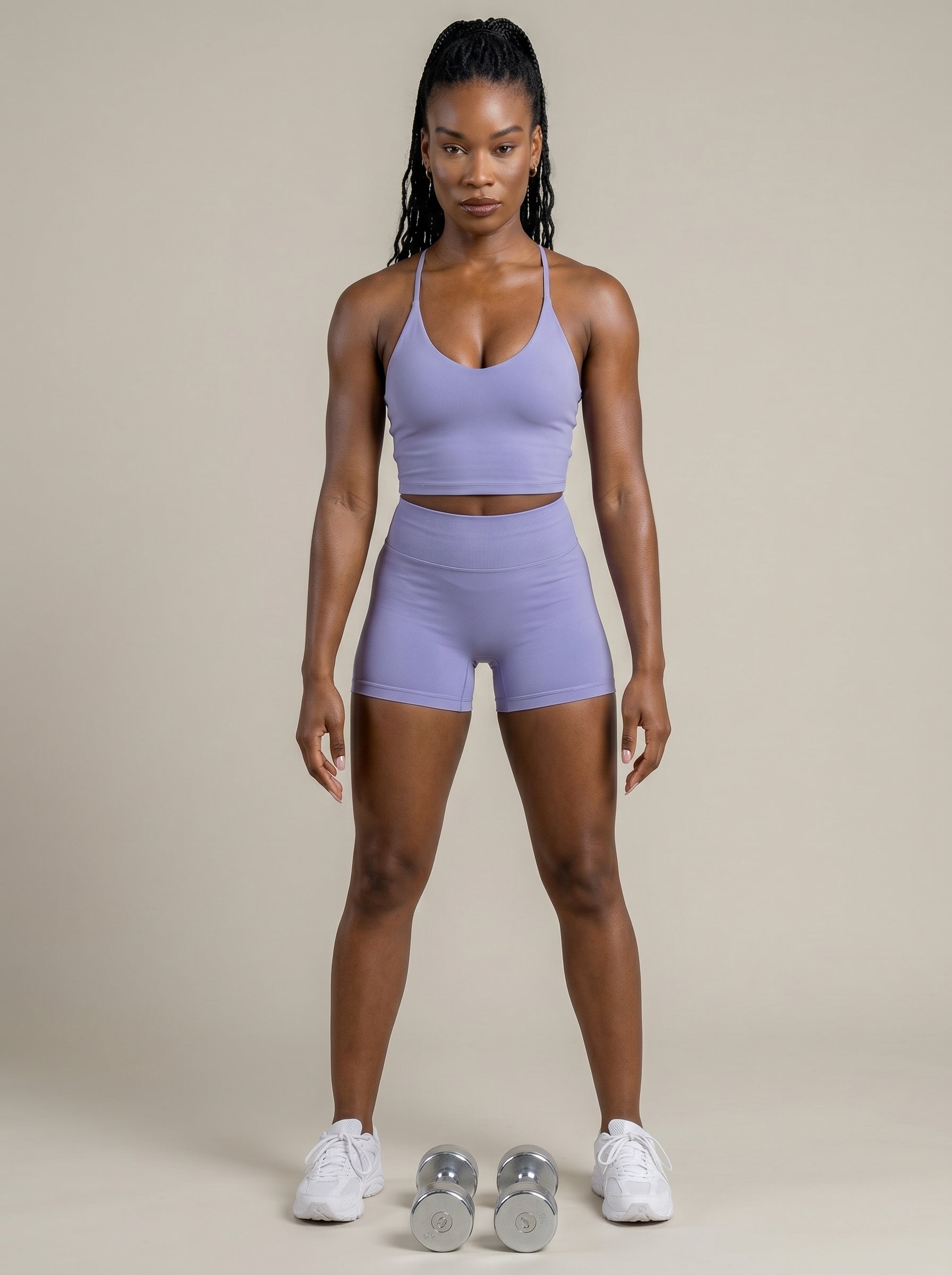 Nightfall Purple Cross Back Short Set