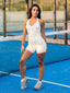 White V Neck Halter Short Set