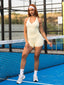 Yellow V Neck Halter Short Set