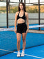 Black Front Twist Halter Short Set