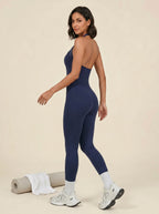 Dark Blue Halter Neck Jumpsuit