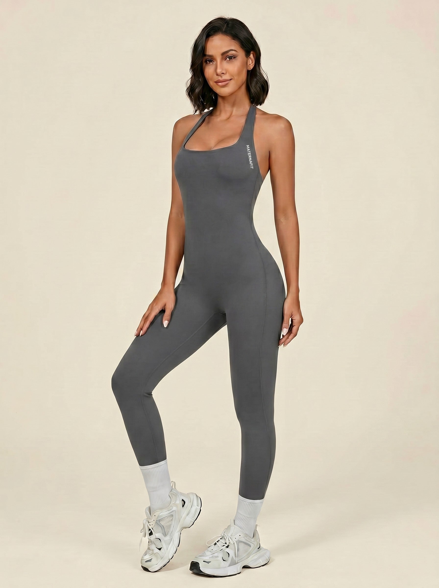 Grey Halter Neck Jumpsuit Secondary image
