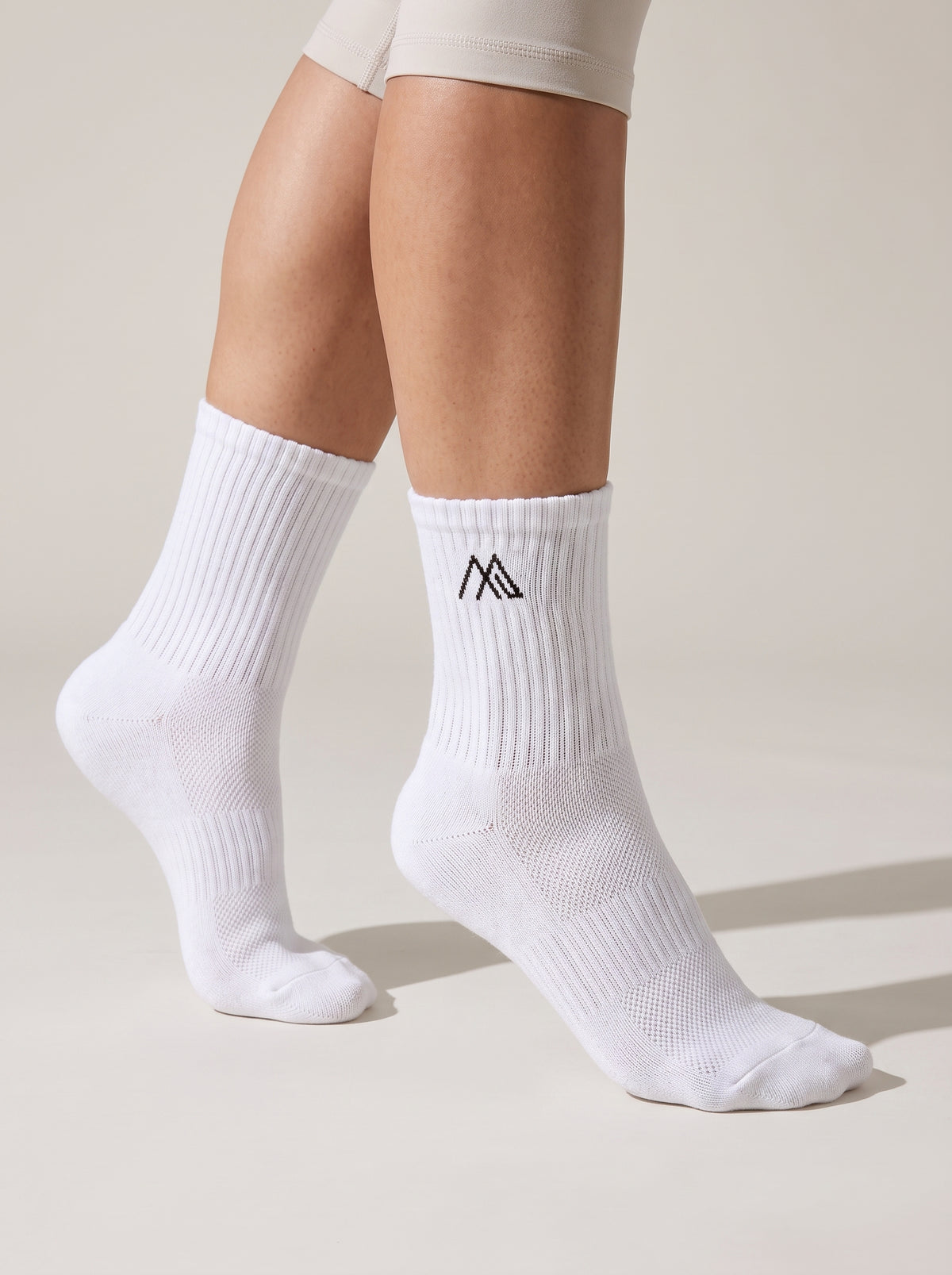 MaternaFit ESSENTIAL Ribbed Crew Socks - White - image 1 Main image