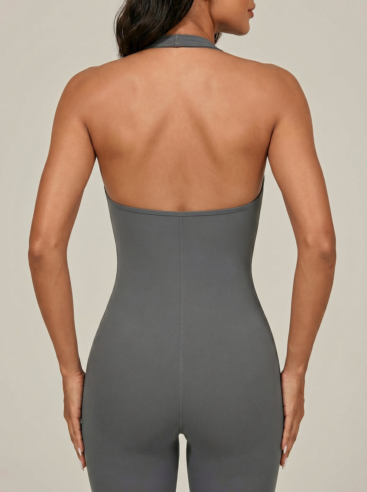 MaternaFit Halter-Neck Jumpsuit - Grey - image 10