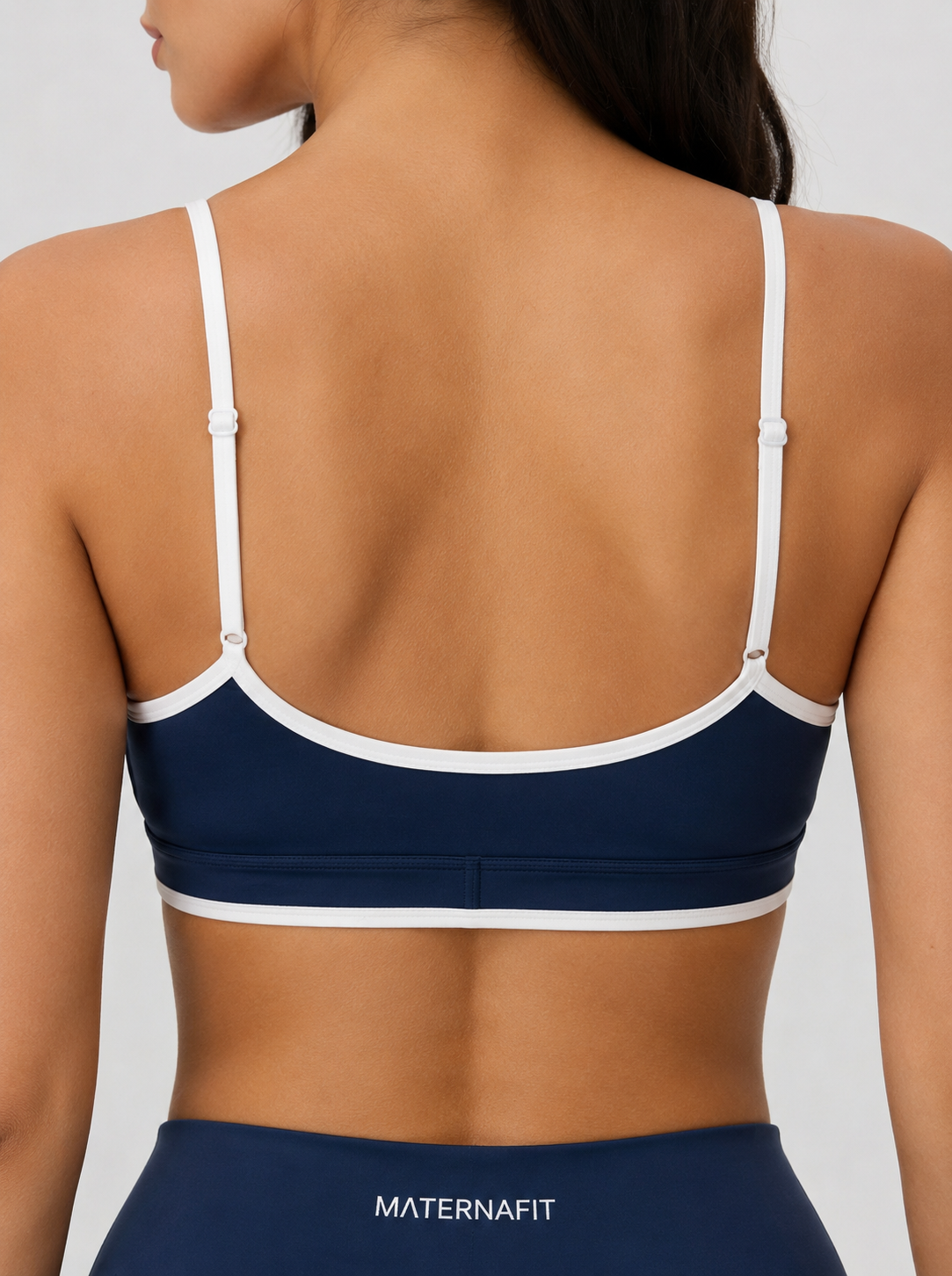 MaternaFit Deep-V Sports Bra - Navy Blue - image 4