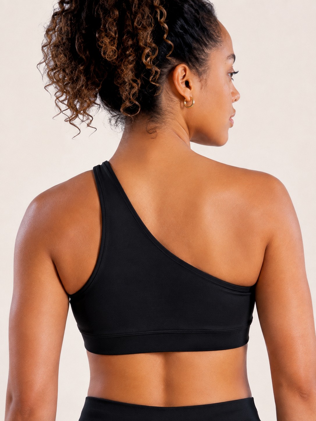MaternaFit One-Shoulder Sports Bra - Black - image 1 Main image