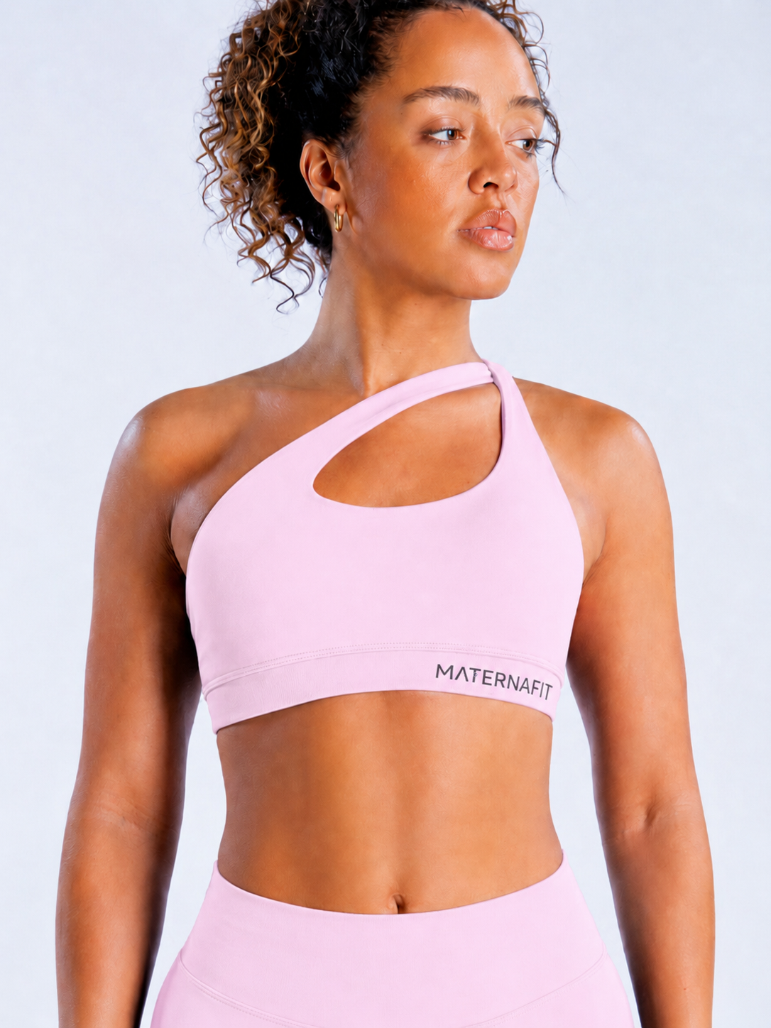 MaternaFit One-Shoulder Sports Bra - Pink - image 8
