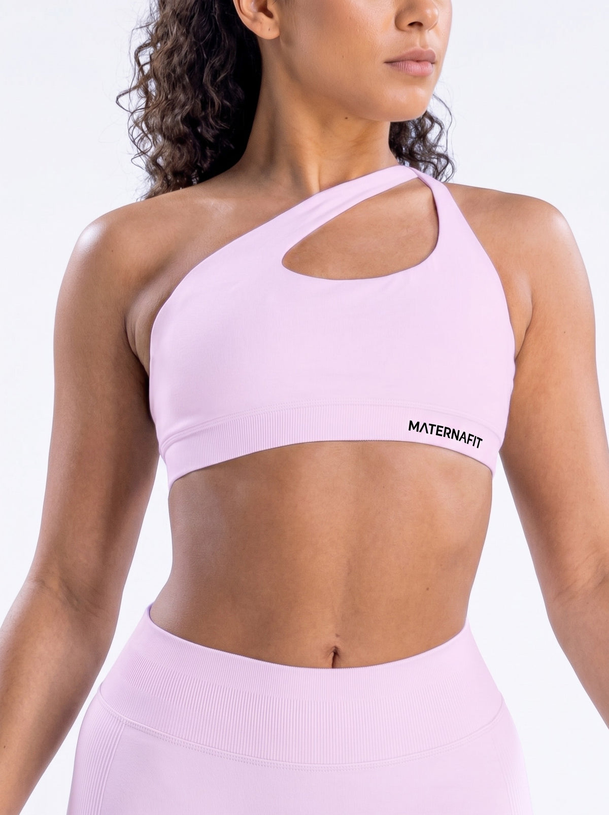 MaternaFit One-Shoulder Sports Bra - Pink - image 9