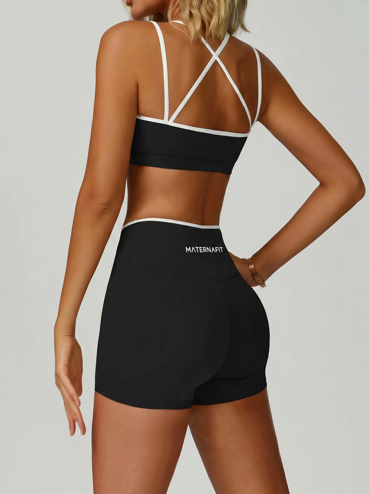 MaternaFit ESSENTIAL Cross-Back Bra - Black - image 2 Secondary image