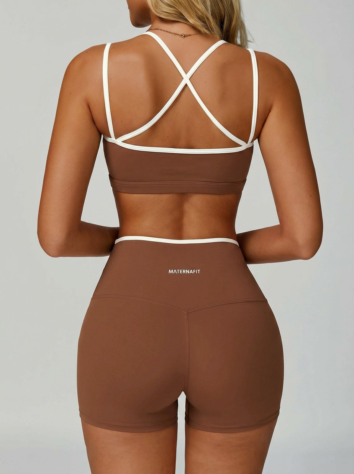 MaternaFit ESSENTIAL Cross-Back Bra - Brown - image 6