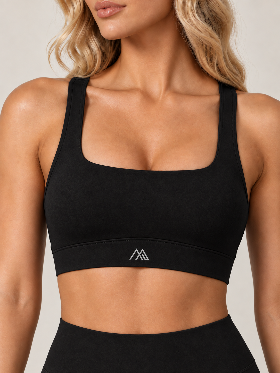 MaternaFit FLOW Square-Back Training Bra - Black - image 1