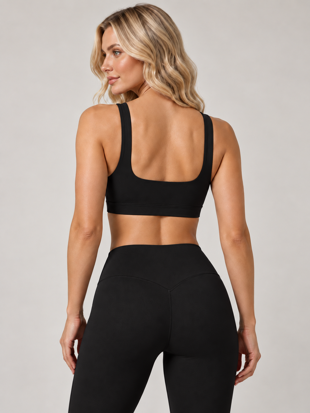 MaternaFit FLOW Square-Back Training Bra - Black - image 3