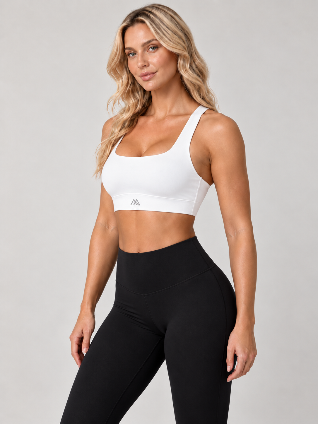 MaternaFit FLOW Square-Back Training Bra - White - image 19