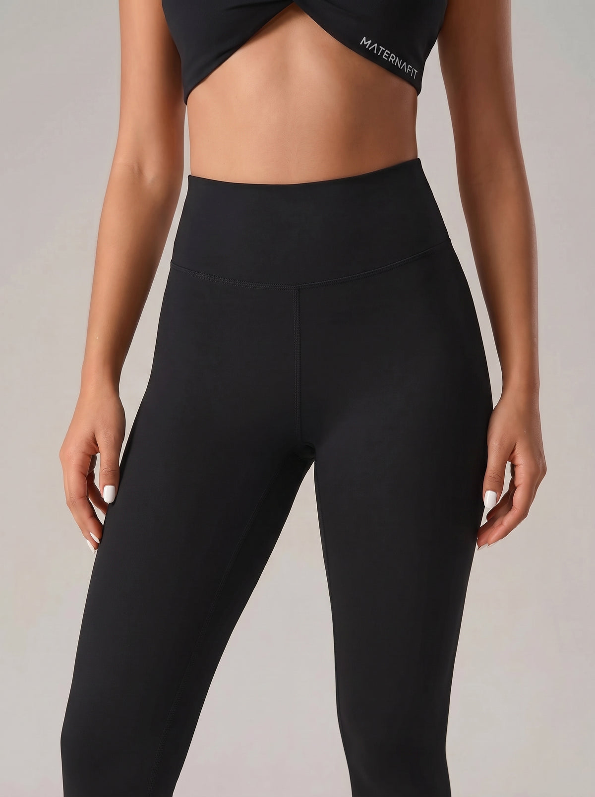 MaternaFit Scrunch Yoga Leggings - Black - image 4