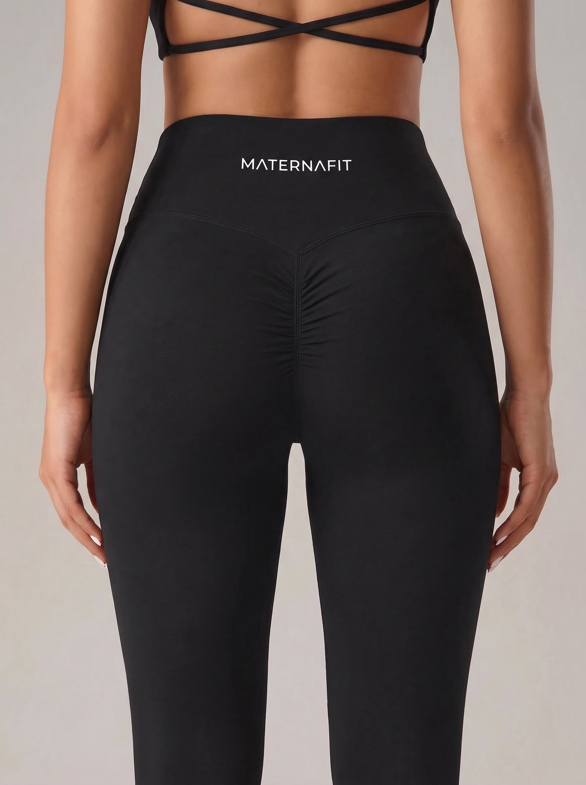 MaternaFit Scrunch Yoga Leggings - Black - image 5