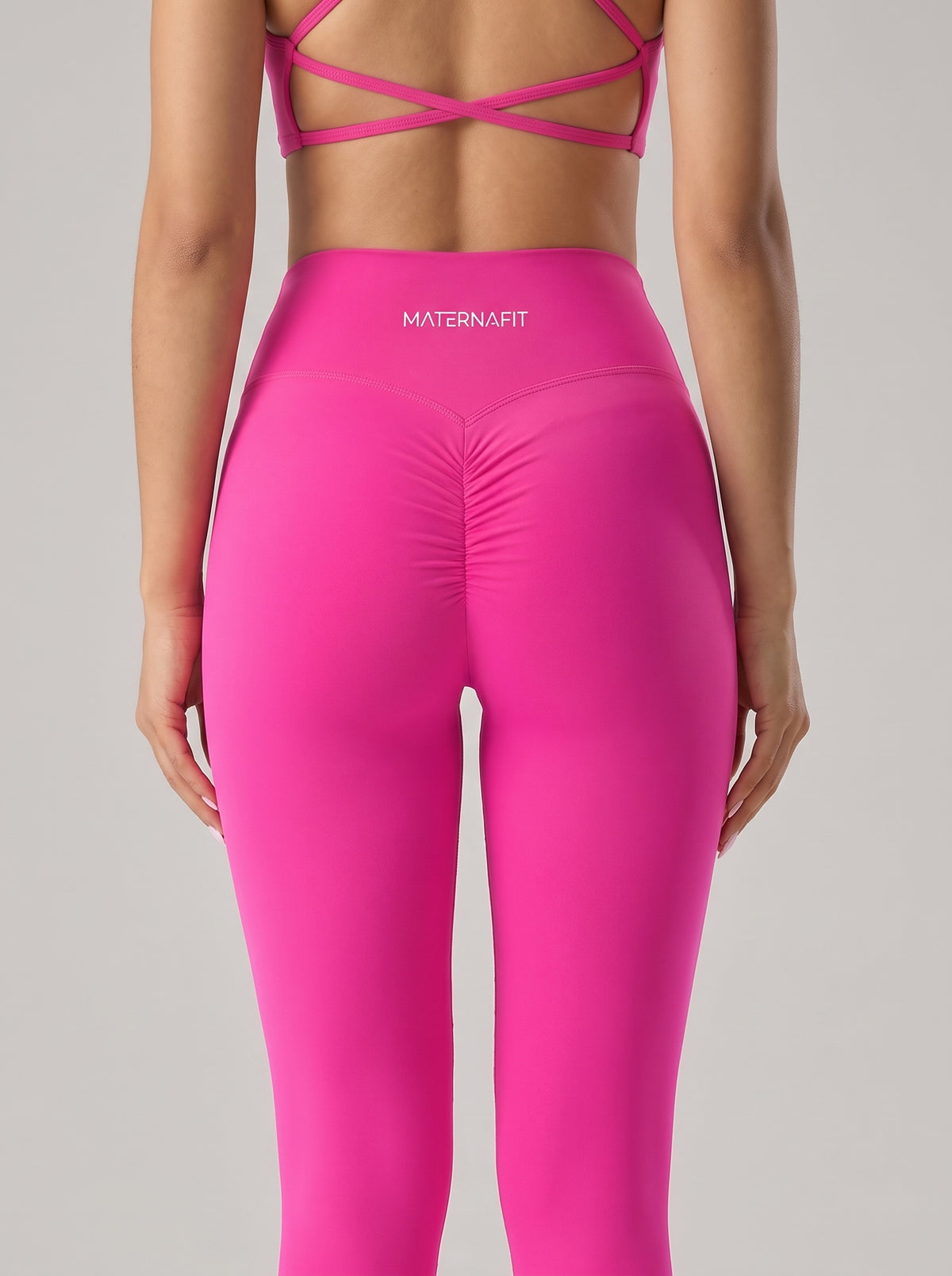 MaternaFit Scrunch Yoga Leggings - Pink - image 9