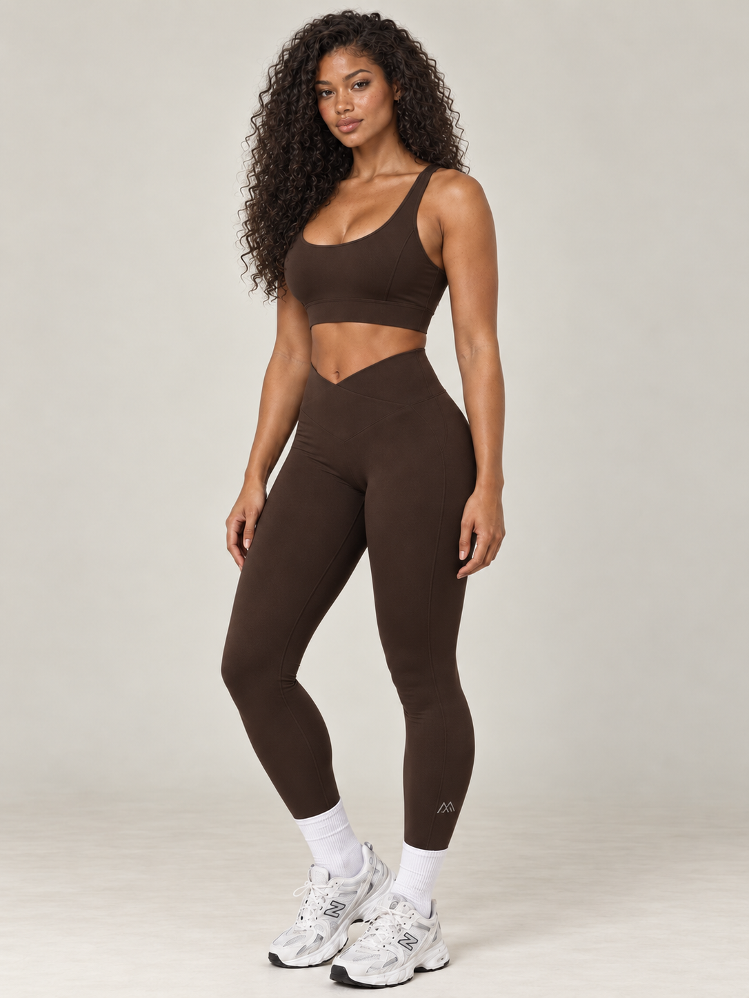 MaternaFit FLOW Cross-V Sculpt Leggings - Brown - image 5