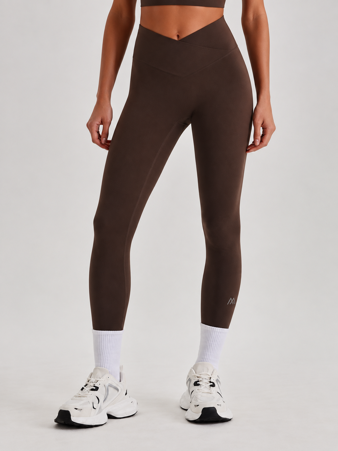 MaternaFit FLOW Cross-V Sculpt Leggings - Brown - image 6