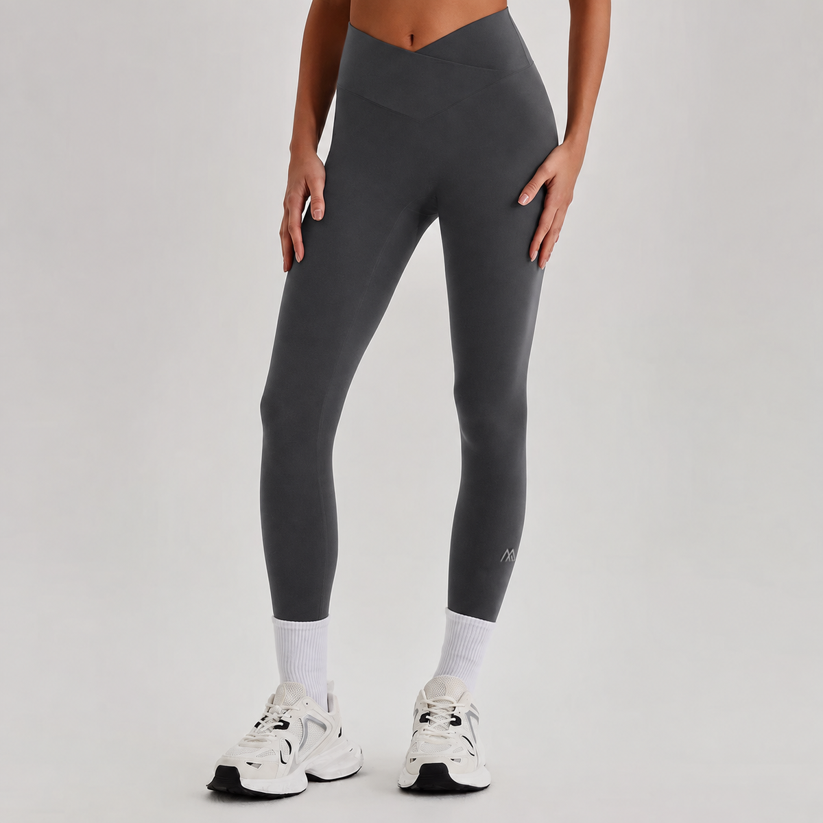 MaternaFit FLOW Cross-V Sculpt Leggings - Raven Gray - image 8