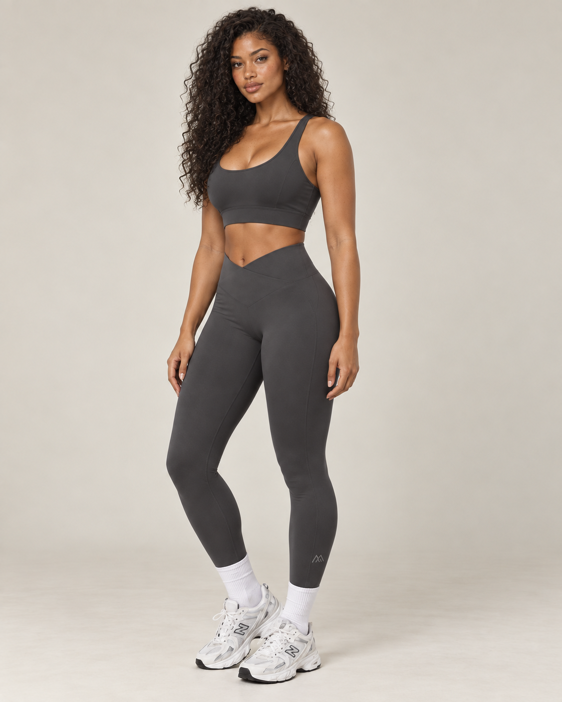 MaternaFit FLOW Cross-V Sculpt Leggings - Raven Gray - image 9