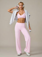 Pink Wide Leg Activewear Set