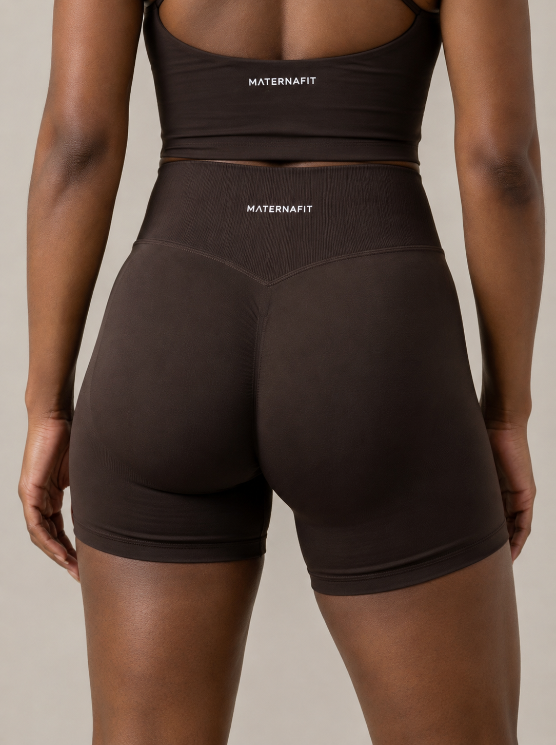 MaternaFit EMPOWER Scrunch Lift Shorts - Cocoa - image 3
