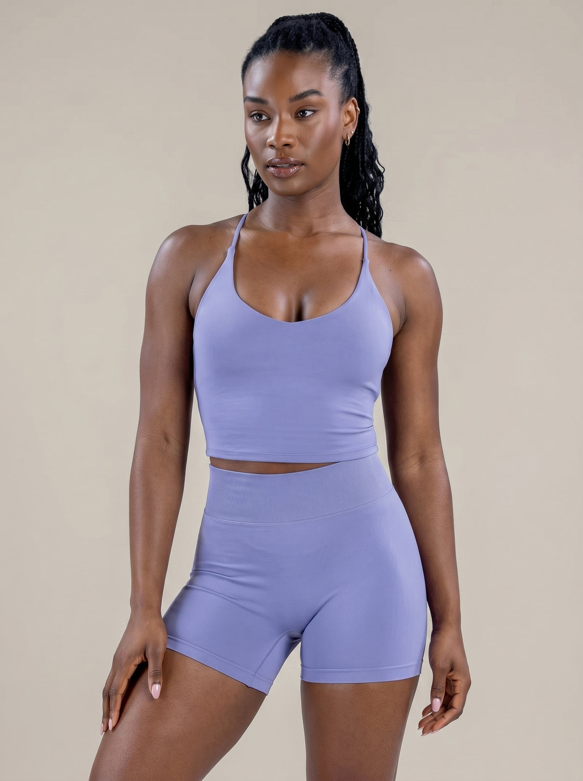MaternaFit EMPOWER Scrunch Lift Shorts - Nightfall Purple - image 6