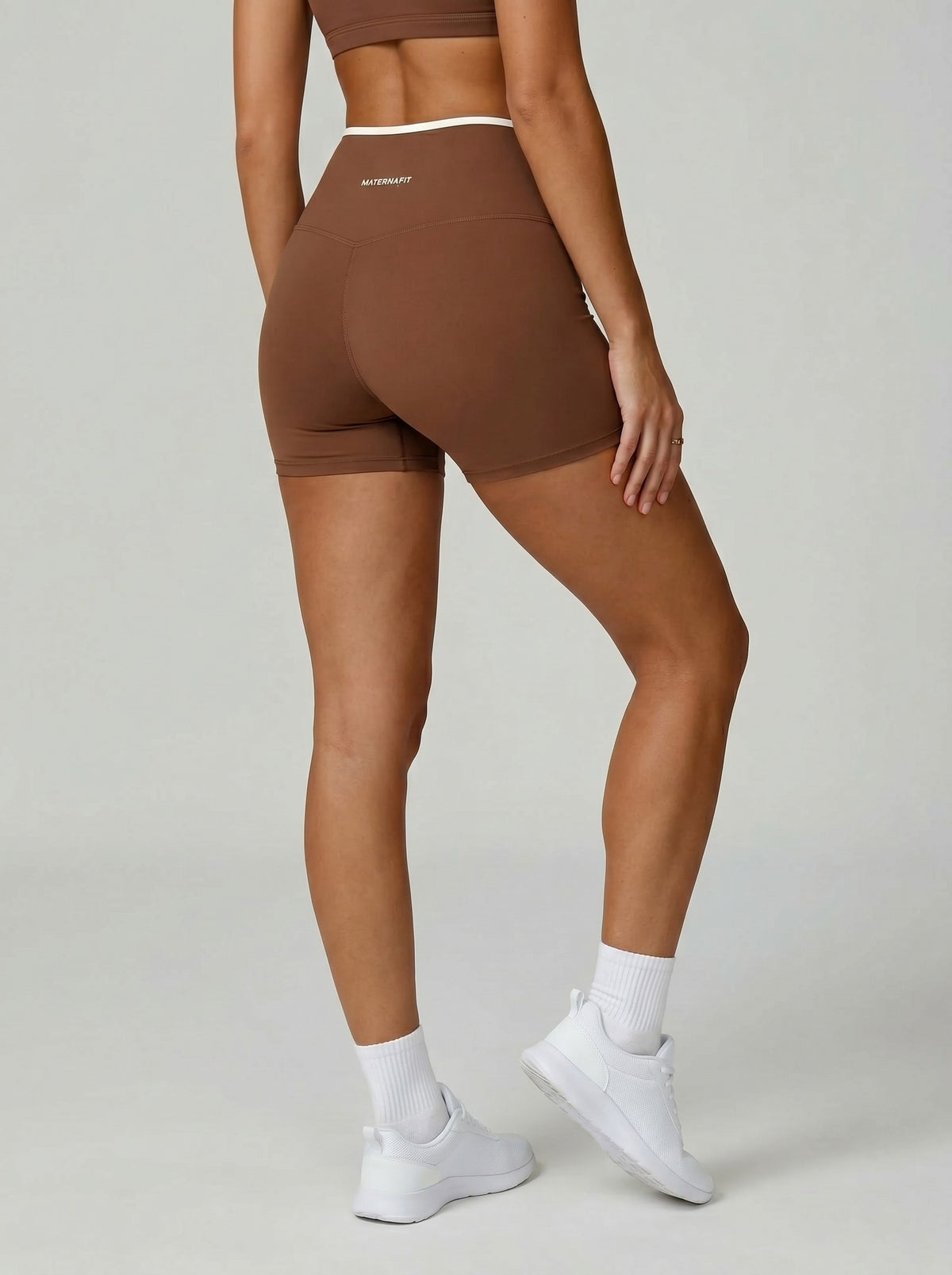 MaternaFit ESSENTIAL Cross-Back Sculpt Shorts - Brown - image 7