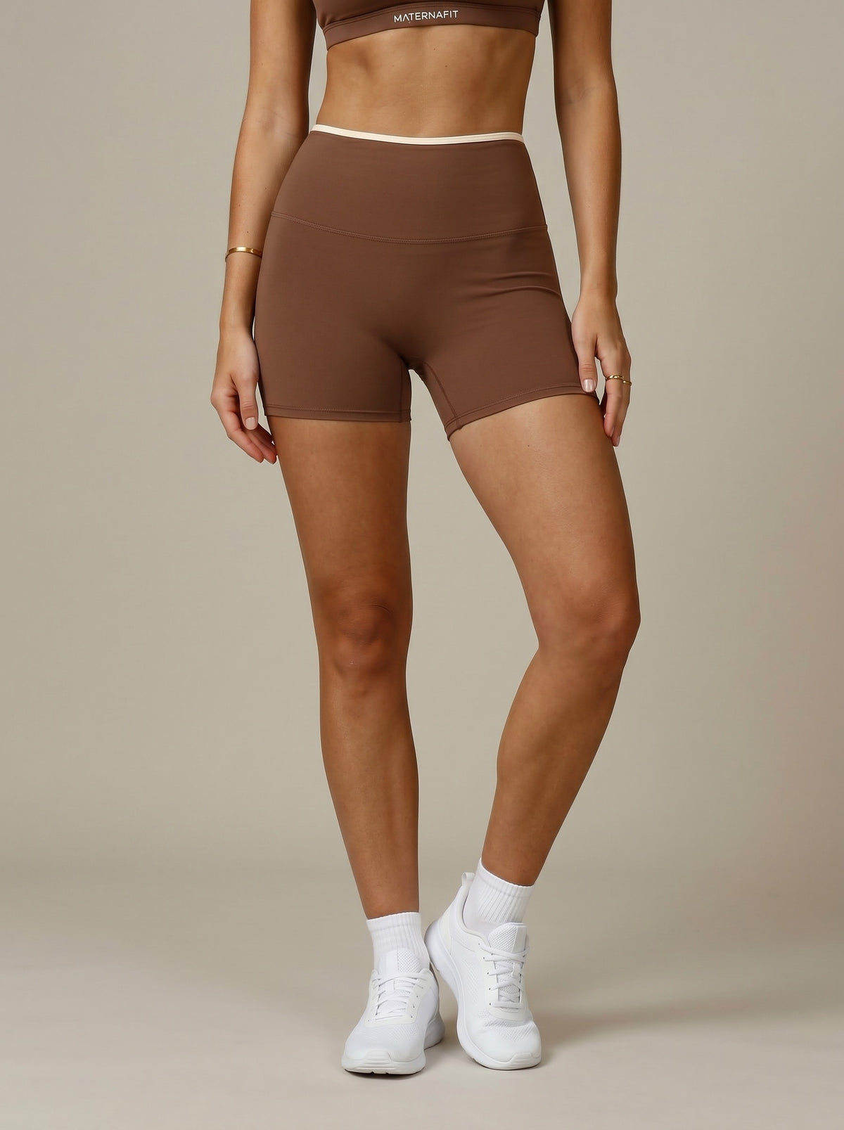 MaternaFit ESSENTIAL Cross-Back Sculpt Shorts - Brown - image 9